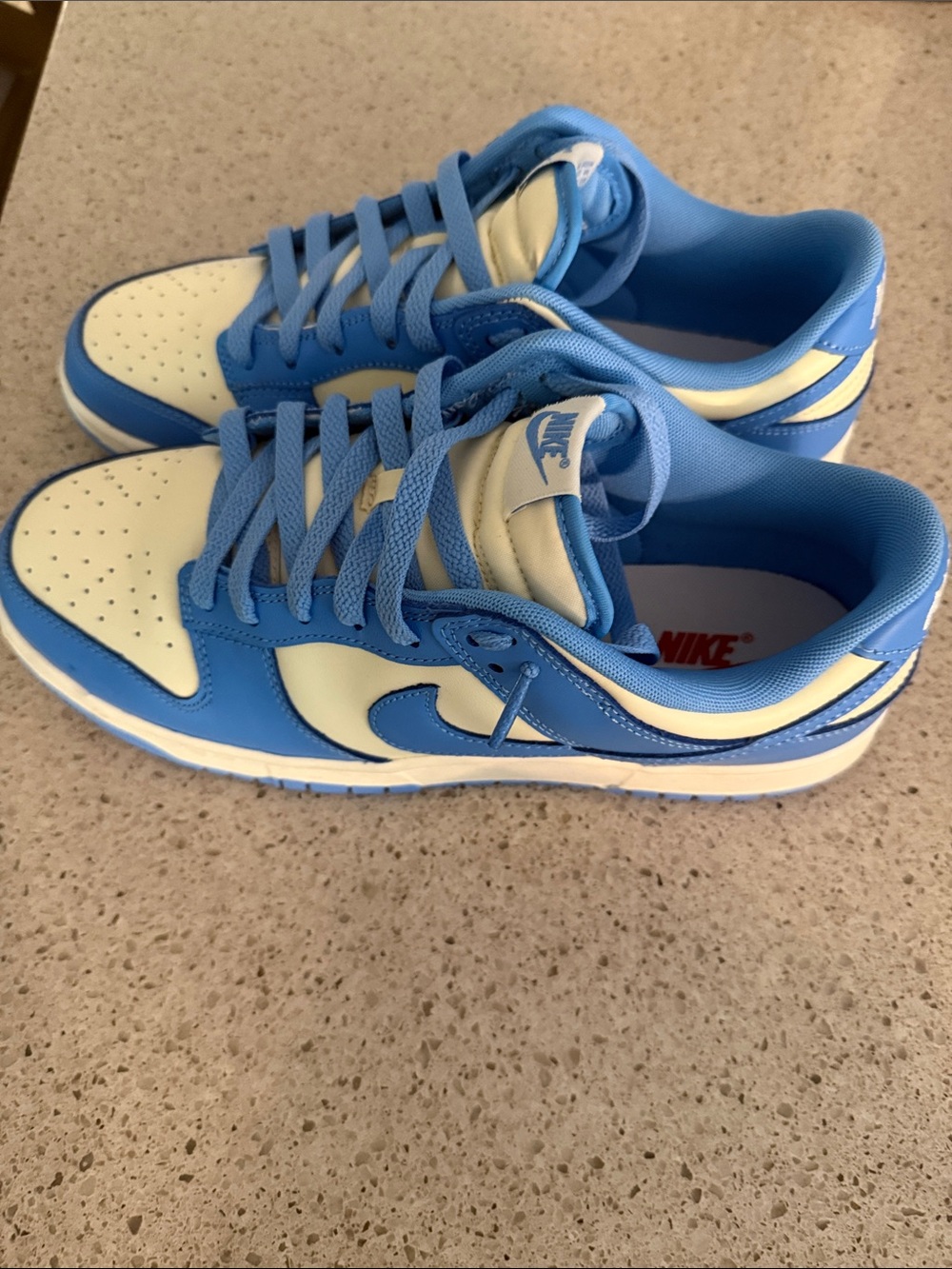 Nike Men’s Dunks Low-Top Sneakers in Light Blue and Creamy White